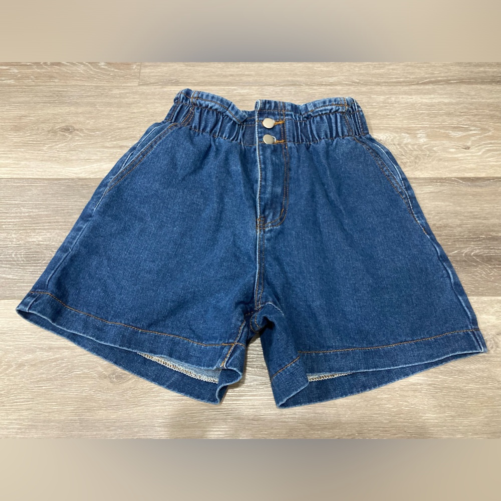 Shein Blue Jean Shorts with Elastic Waistband Denim Small